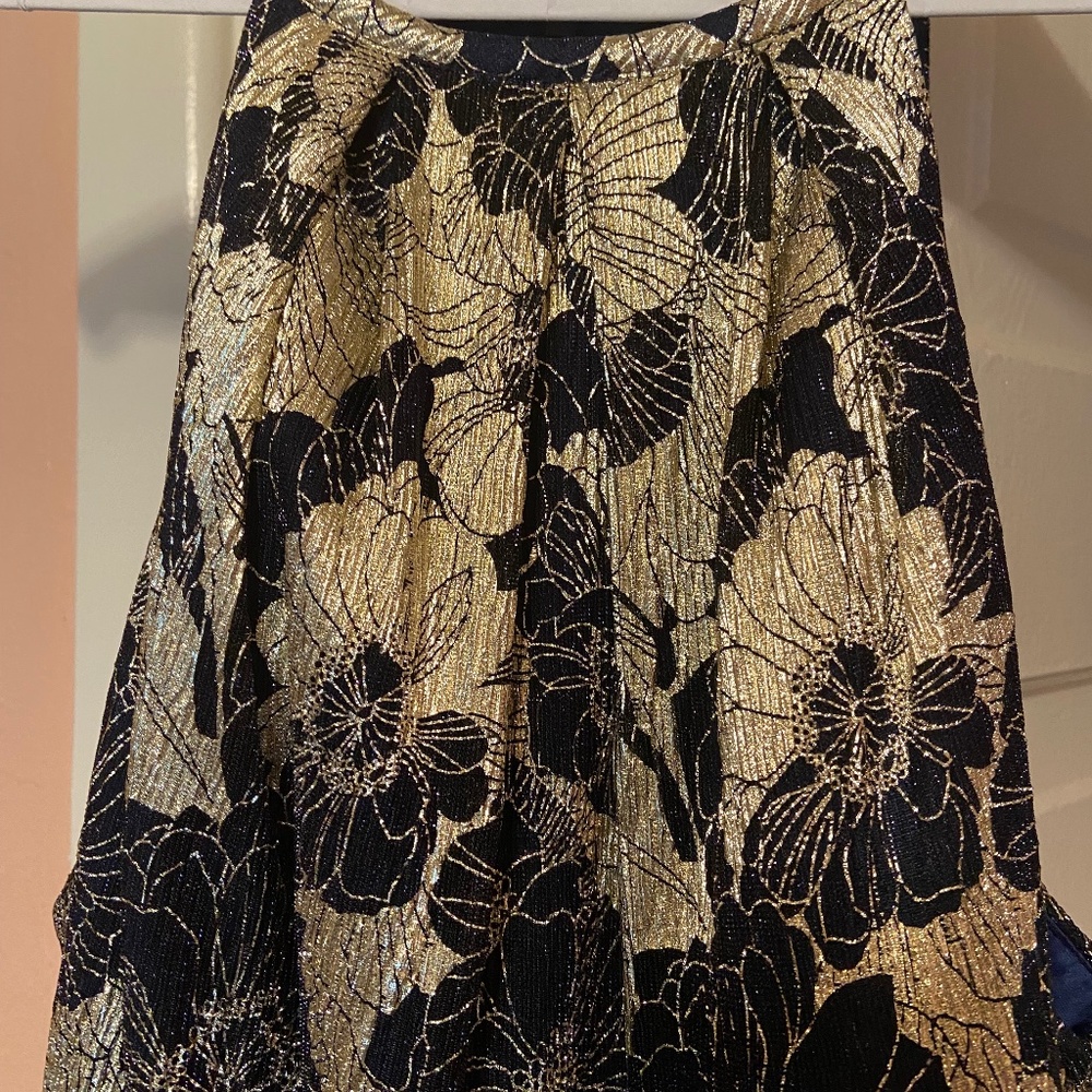 Elegant Betsy & Adams halter wrap evening gown